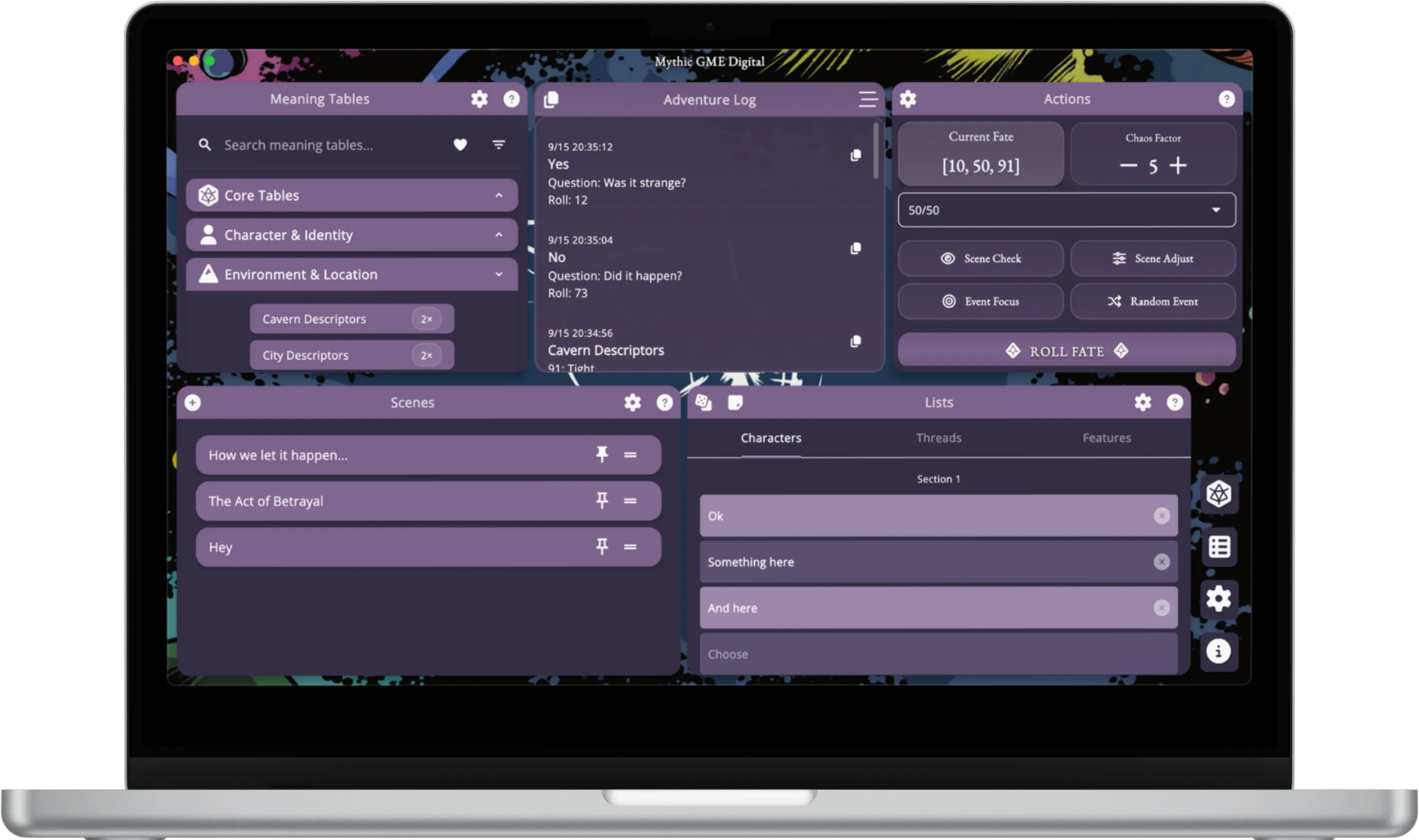 Mythic GME Desktop screenshots