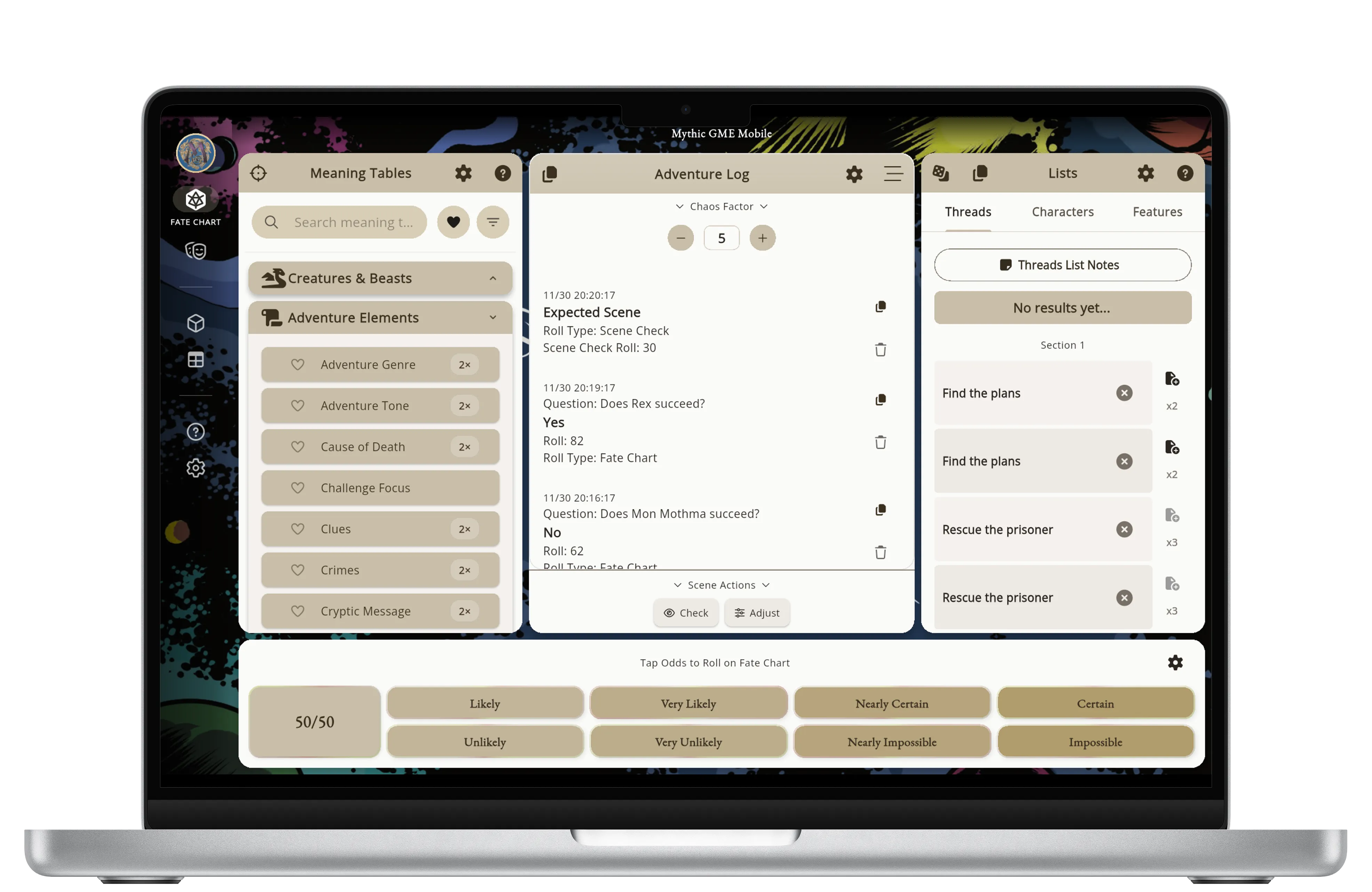 Mythic GME Desktop screenshots