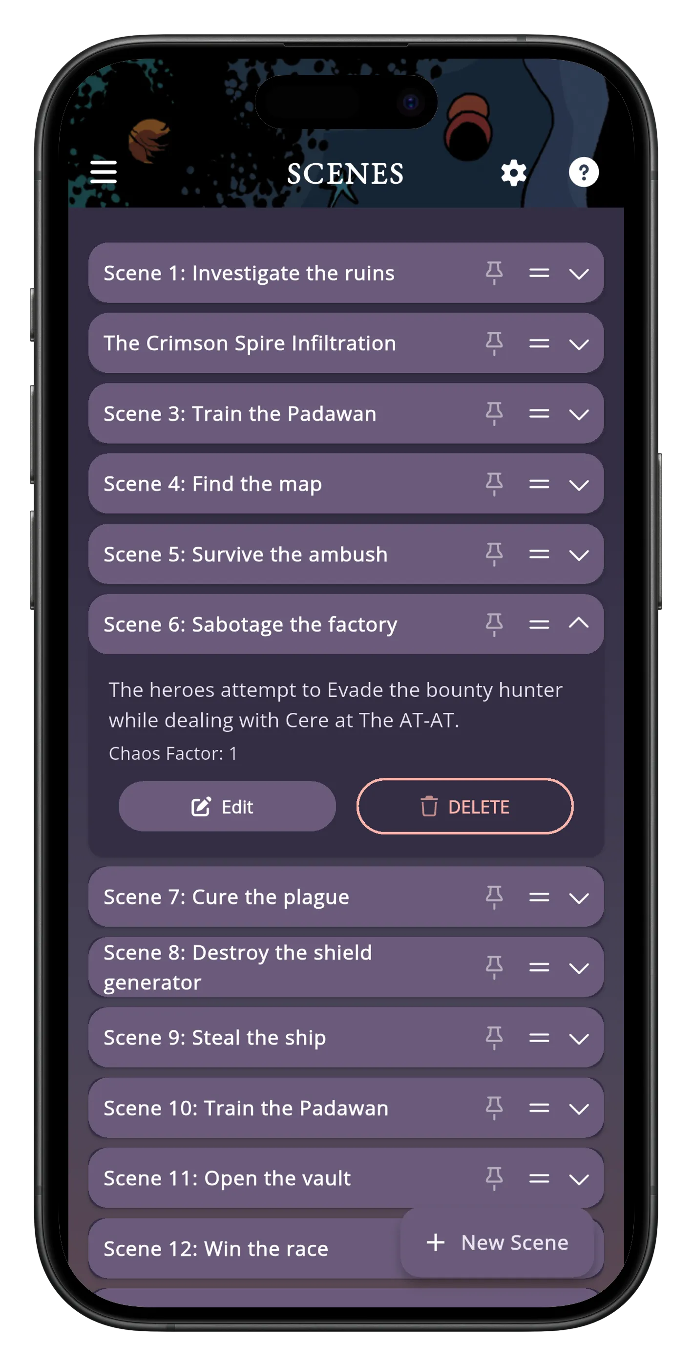 Scenes — Mythic GME app